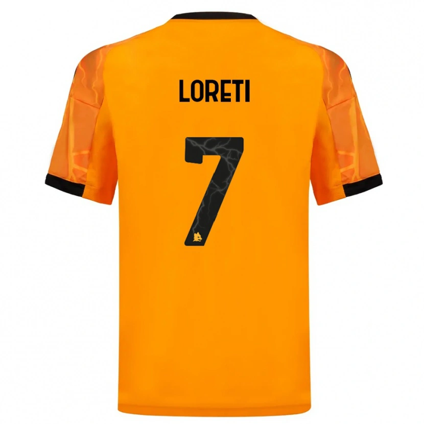 Danxen Kvinder Mirko Loreti #7 Orange Sort Udebane Spillertrøjer 2025/26 Trøje T-Shirt