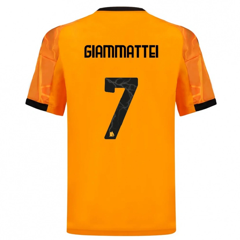 Danxen Kvinder Gioele Giammattei #7 Orange Sort Udebane Spillertrøjer 2025/26 Trøje T-Shirt