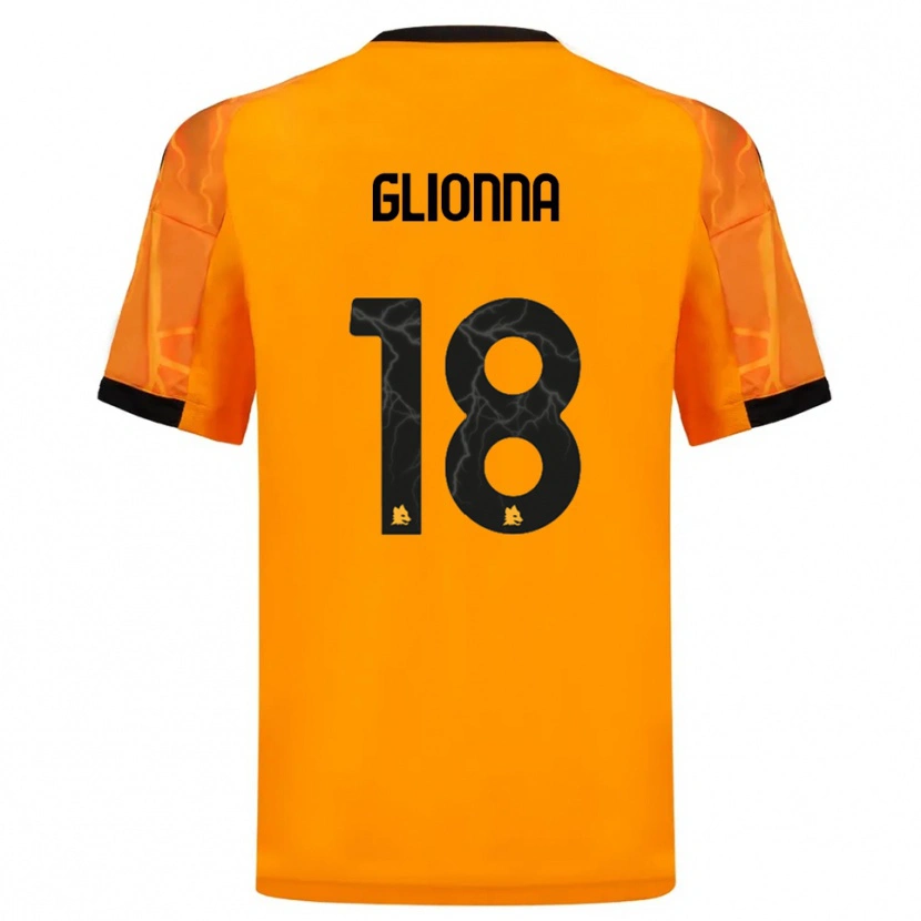Danxen Kvinder Benedetta Glionna #18 Orange Sort Udebane Spillertrøjer 2025/26 Trøje T-Shirt