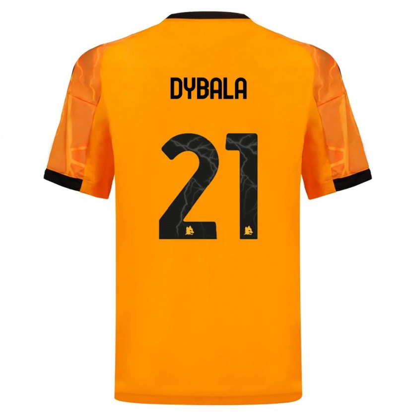 Danxen Kvinder Paulo Dybala #21 Orange Sort Udebane Spillertrøjer 2025/26 Trøje T-Shirt