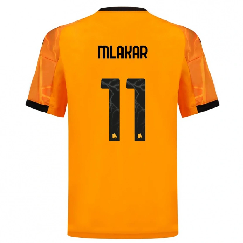 Danxen Kvinder Luka Mlakar #11 Orange Sort Udebane Spillertrøjer 2025/26 Trøje T-Shirt