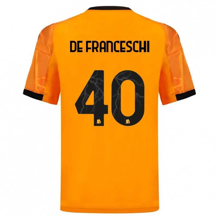 Danxen Kvinder Leonardo De Franceschi #40 Orange Sort Udebane Spillertrøjer 2025/26 Trøje T-Shirt