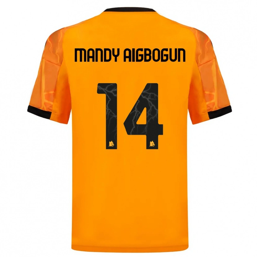 Danxen Kvinder Eseosa Mandy Aigbogun #14 Orange Sort Udebane Spillertrøjer 2025/26 Trøje T-Shirt