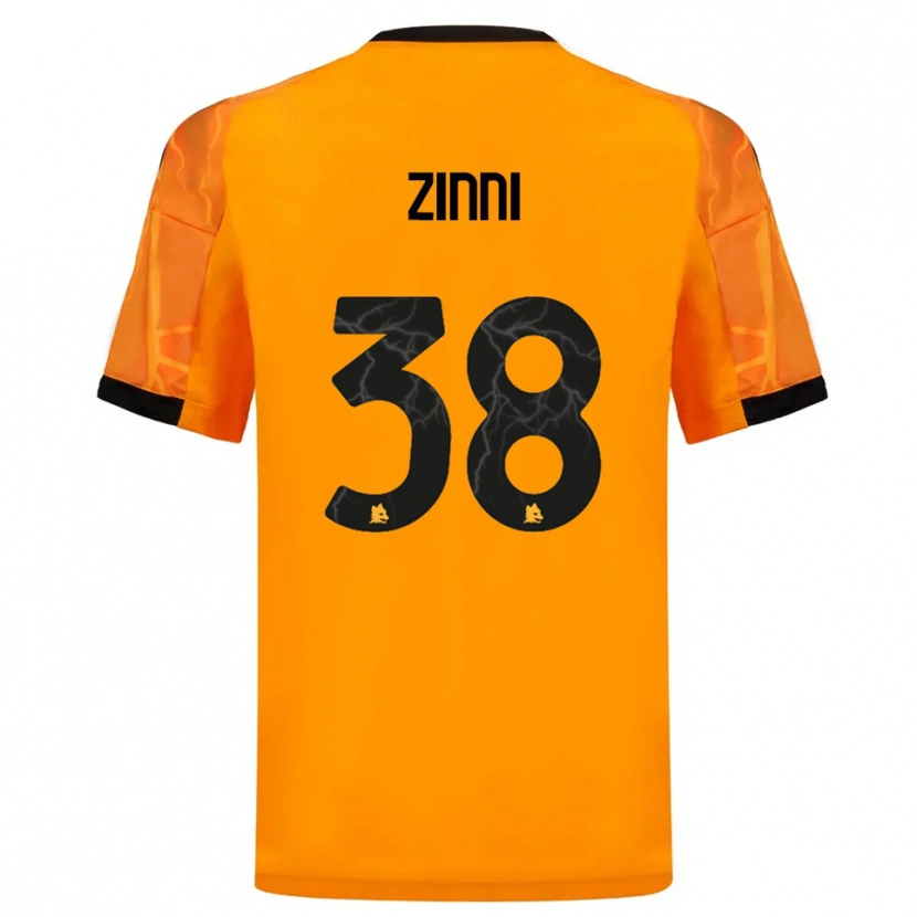 Danxen Kvinder Raul Zinni #38 Orange Sort Udebane Spillertrøjer 2025/26 Trøje T-Shirt