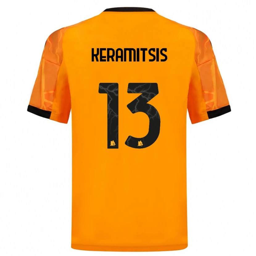 Danxen Kvinder Dimitrios Keramitsis #13 Orange Sort Udebane Spillertrøjer 2025/26 Trøje T-Shirt