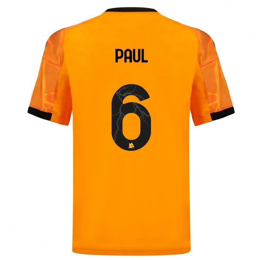 Danxen Kvinder Daniele Paul #6 Orange Sort Udebane Spillertrøjer 2025/26 Trøje T-Shirt