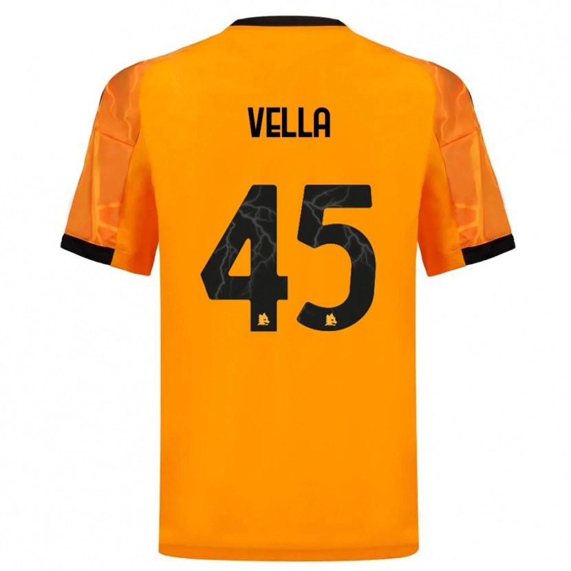 Danxen Kvinder Tancredi Vella #45 Orange Sort Udebane Spillertrøjer 2025/26 Trøje T-Shirt
