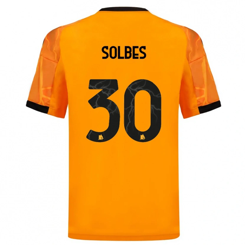 Danxen Kvinder Ricardo Solbes #30 Orange Sort Udebane Spillertrøjer 2025/26 Trøje T-Shirt