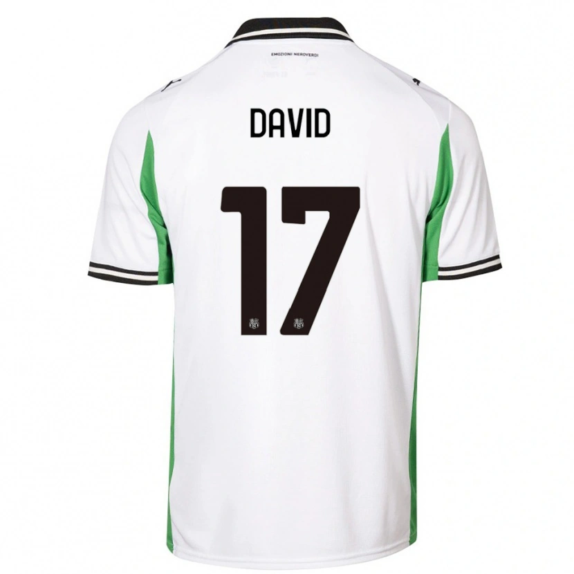 Danxen Kvinder Mario David #17 Hvid Grøn Sort Udebane Spillertrøjer 2025/26 Trøje T-Shirt