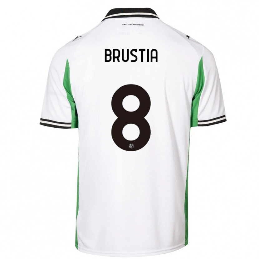 Danxen Kvinder Martina Brustia #8 Hvid Grøn Sort Udebane Spillertrøjer 2025/26 Trøje T-Shirt