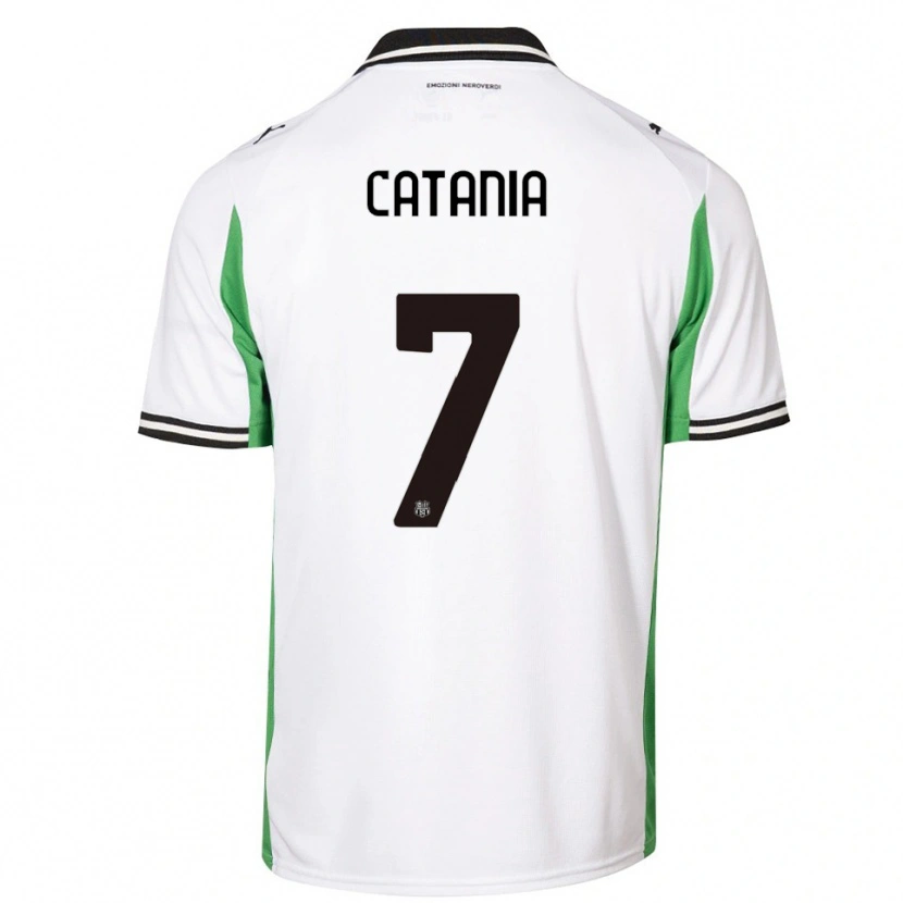 Danxen Kvinder Nicolò Catania #7 Hvid Grøn Sort Udebane Spillertrøjer 2025/26 Trøje T-Shirt