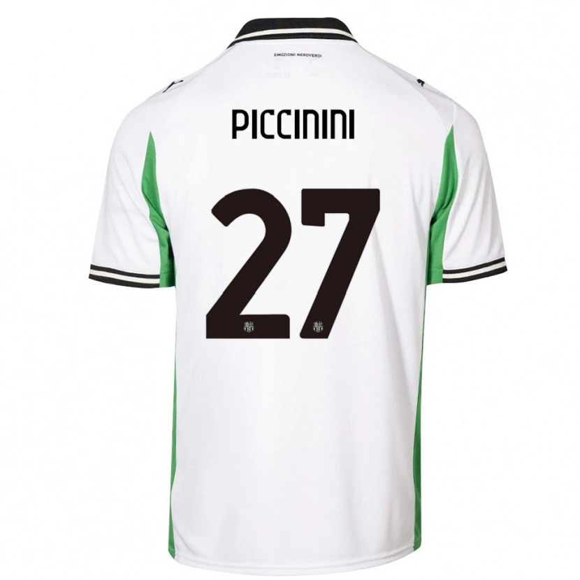 Danxen Kvinder Stefano Piccinini #27 Hvid Grøn Sort Udebane Spillertrøjer 2025/26 Trøje T-Shirt