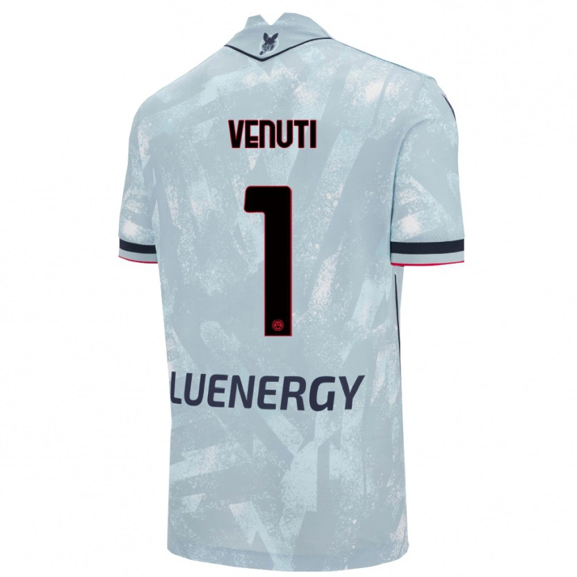 Danxen Kvinder Gioele Venuti #1 Lyseblå Sort Udebane Spillertrøjer 2025/26 Trøje T-Shirt