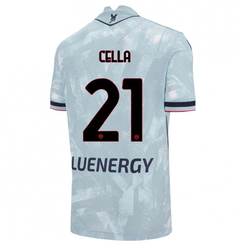 Danxen Kvinder Leonardo Cella #21 Lyseblå Sort Udebane Spillertrøjer 2025/26 Trøje T-Shirt