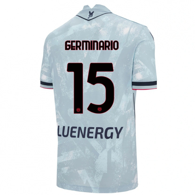 Danxen Kvinder Mattia Germinario #15 Lyseblå Sort Udebane Spillertrøjer 2025/26 Trøje T-Shirt