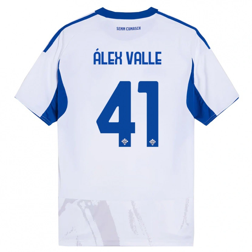 Danxen Kvinder Álex Valle #41 Hvid Blå Udebane Spillertrøjer 2025/26 Trøje T-Shirt
