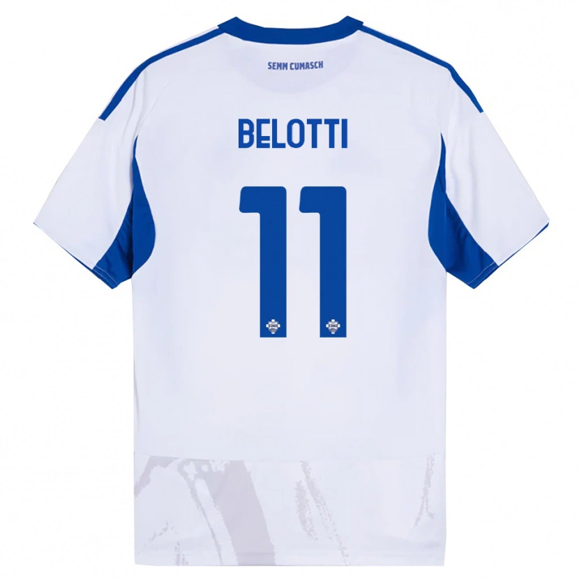 Danxen Kvinder Andrea Belotti #11 Hvid Blå Udebane Spillertrøjer 2025/26 Trøje T-Shirt