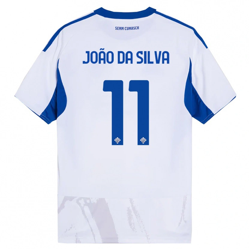 Danxen Kvinder Miguel João Da Silva #11 Hvid Blå Udebane Spillertrøjer 2025/26 Trøje T-Shirt