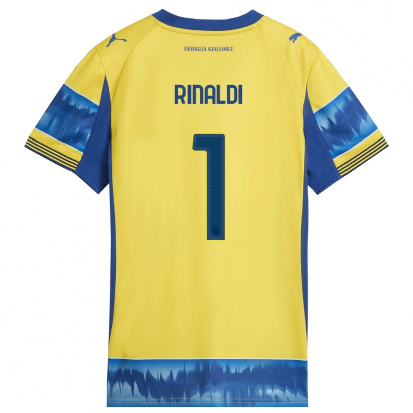 Danxen Kvinder Filippo Rinaldi #1 Gul Blå Udebane Spillertrøjer 2025/26 Trøje T-Shirt