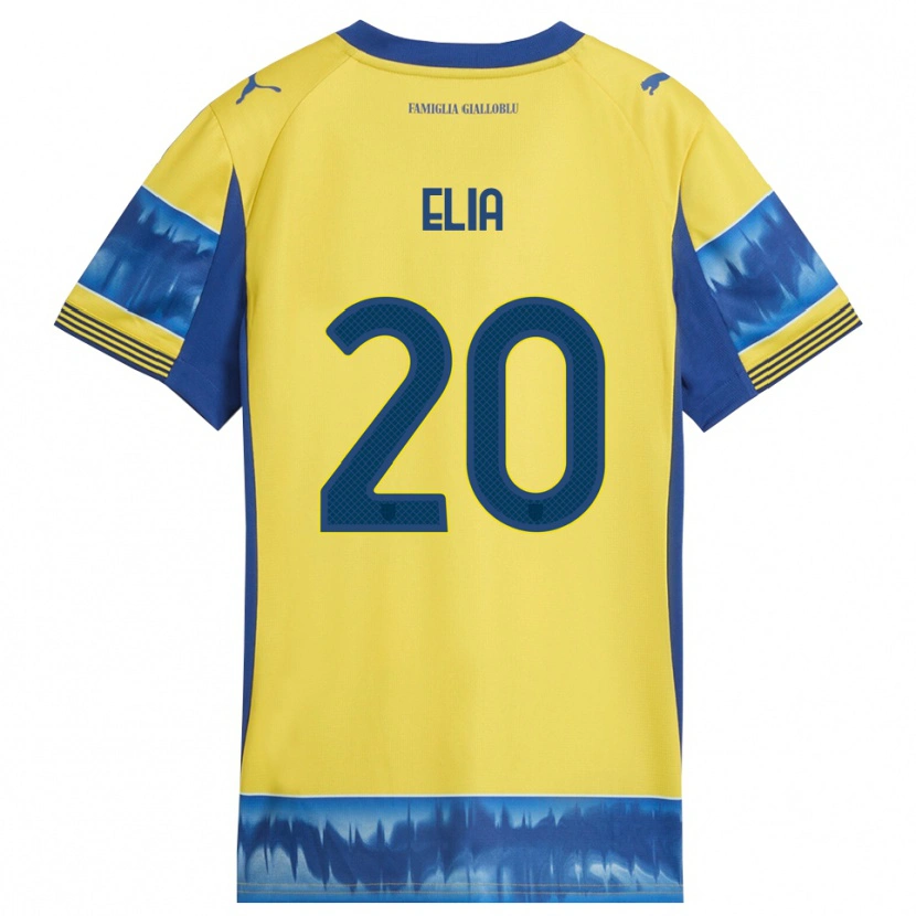 Danxen Kvinder Alessandro Elia #20 Gul Blå Udebane Spillertrøjer 2025/26 Trøje T-Shirt