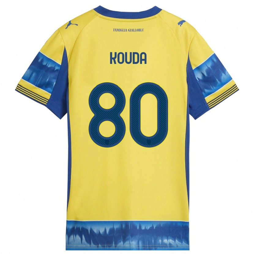 Danxen Kvinder Rachid Kouda #80 Gul Blå Udebane Spillertrøjer 2025/26 Trøje T-Shirt