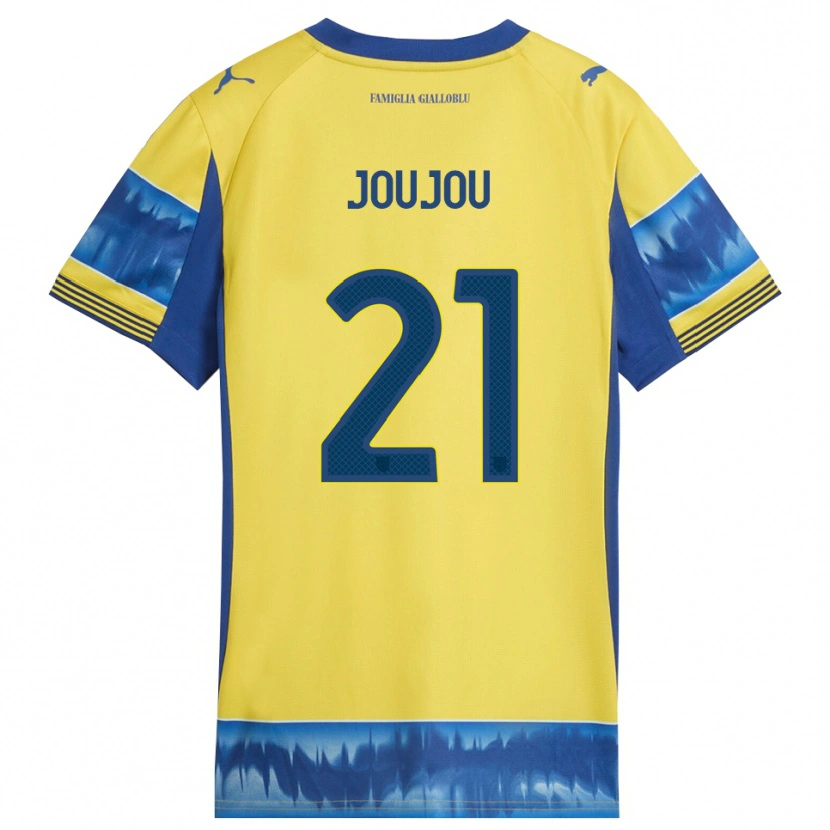 Danxen Kvinder Antoine Joujou #21 Gul Blå Udebane Spillertrøjer 2025/26 Trøje T-Shirt