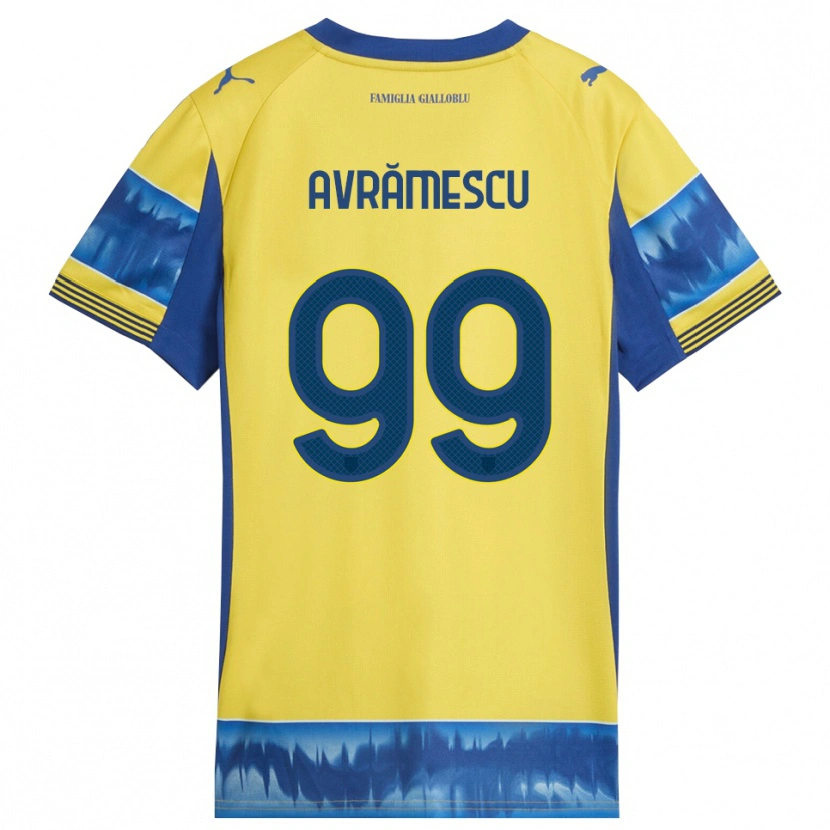 Danxen Kvinder Ianis Avrămescu #99 Gul Blå Udebane Spillertrøjer 2025/26 Trøje T-Shirt