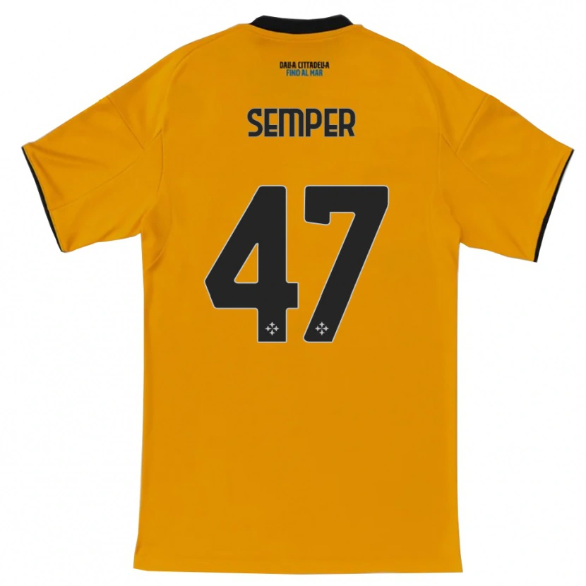 Danxen Kvinder Adrian Semper #47 Orange Blå Udebane Spillertrøjer 2025/26 Trøje T-Shirt
