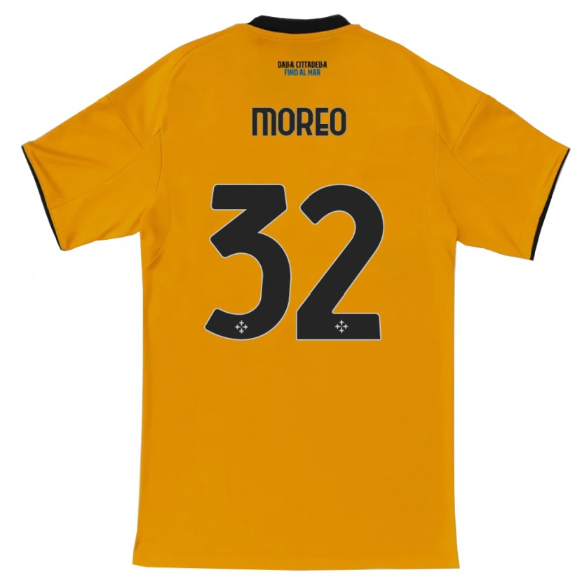 Danxen Kvinder Stefano Moreo #32 Orange Blå Udebane Spillertrøjer 2025/26 Trøje T-Shirt