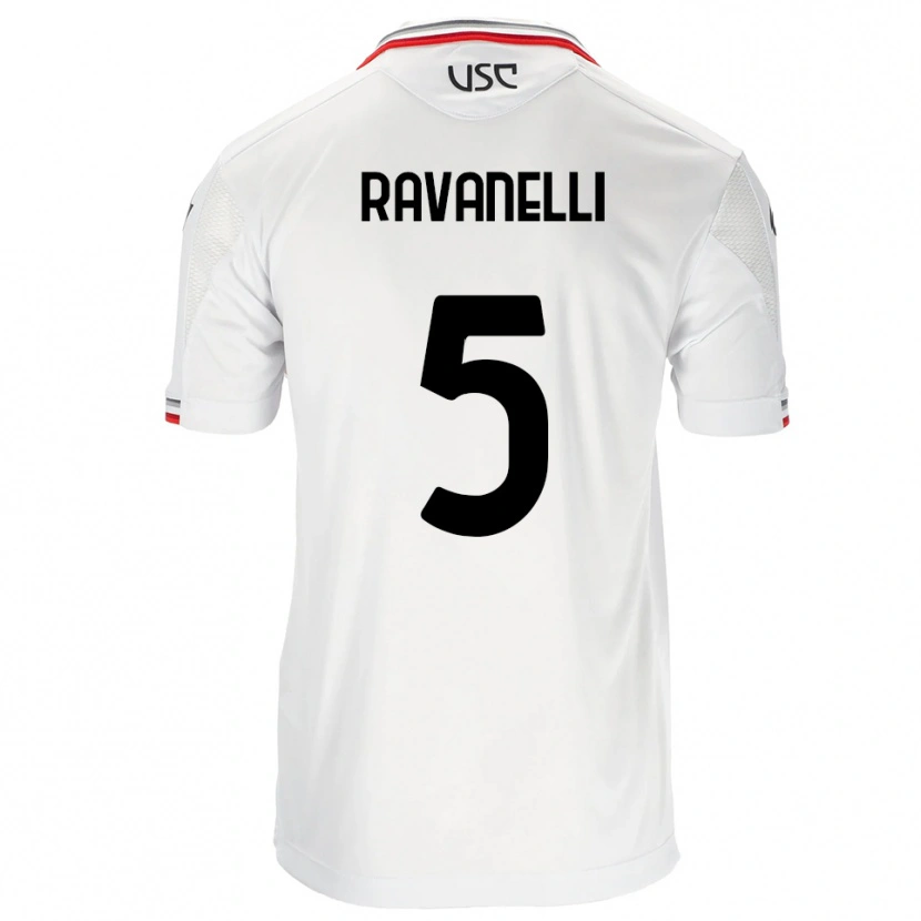 Danxen Kvinder Luca Ravanelli #5 Hvid Rød Udebane Spillertrøjer 2025/26 Trøje T-Shirt