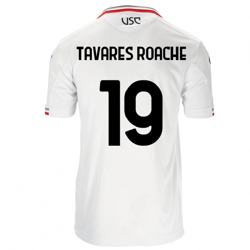 Danxen Kvinder Carter Tavares Roache #19 Hvid Rød Udebane Spillertrøjer 2025/26 Trøje T-Shirt