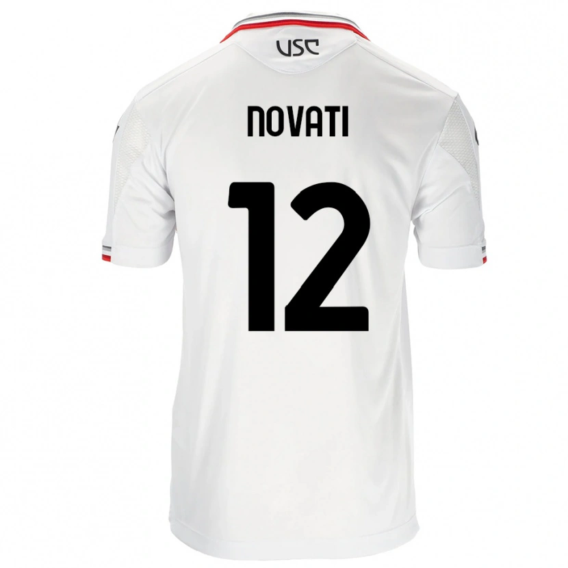 Danxen Kvinder Lorenzo Novati #12 Hvid Rød Udebane Spillertrøjer 2025/26 Trøje T-Shirt