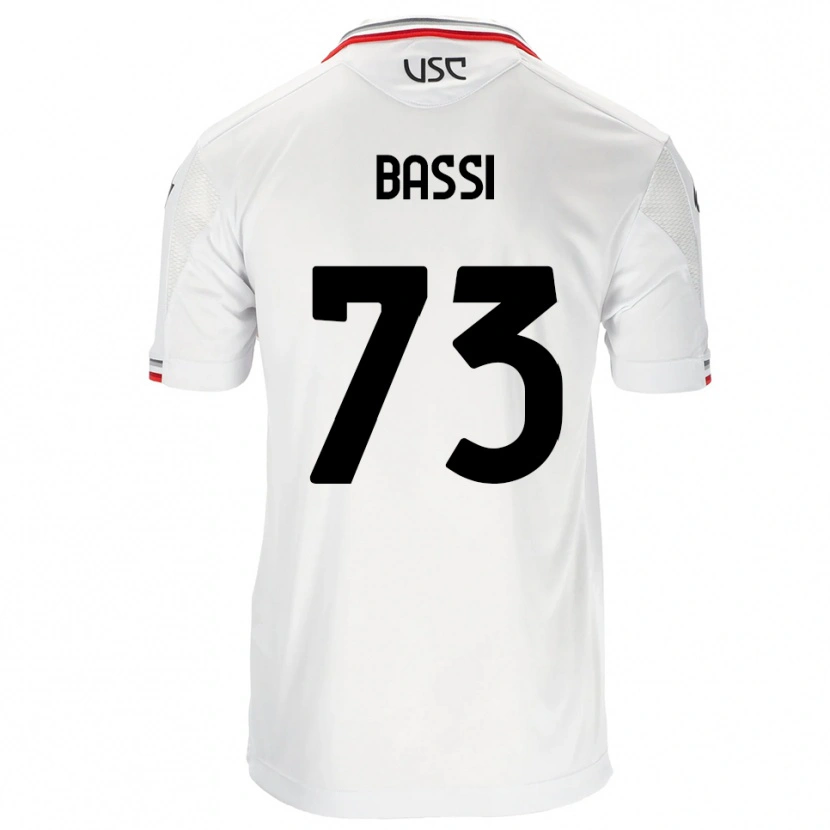 Danxen Kvinder Emanuele Bassi #73 Hvid Rød Udebane Spillertrøjer 2025/26 Trøje T-Shirt