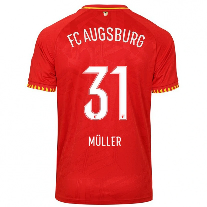 Danxen Kvinder Noah Müller #31 Rød Gul Udebane Spillertrøjer 2025/26 Trøje T-Shirt