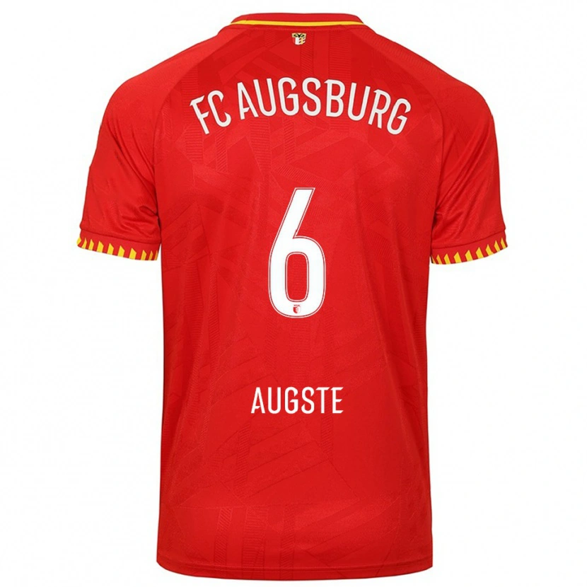 Danxen Kvinder Julian Augste #6 Rød Gul Udebane Spillertrøjer 2025/26 Trøje T-Shirt