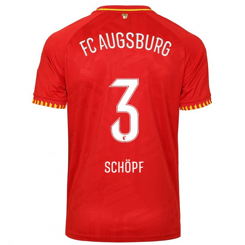 Danxen Kvinder Julia Schöpf #3 Rød Gul Udebane Spillertrøjer 2025/26 Trøje T-Shirt