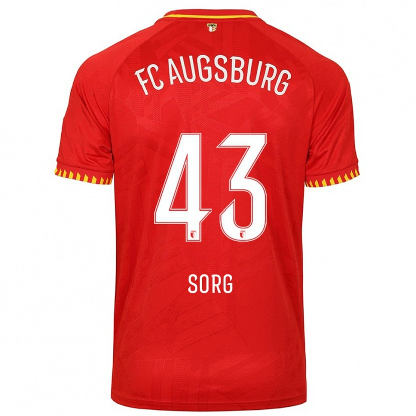 Danxen Kvinder Oliver Sorg #43 Rød Gul Udebane Spillertrøjer 2025/26 Trøje T-Shirt