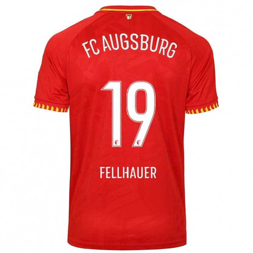 Danxen Kvinder Robin Fellhauer #19 Rød Gul Udebane Spillertrøjer 2025/26 Trøje T-Shirt