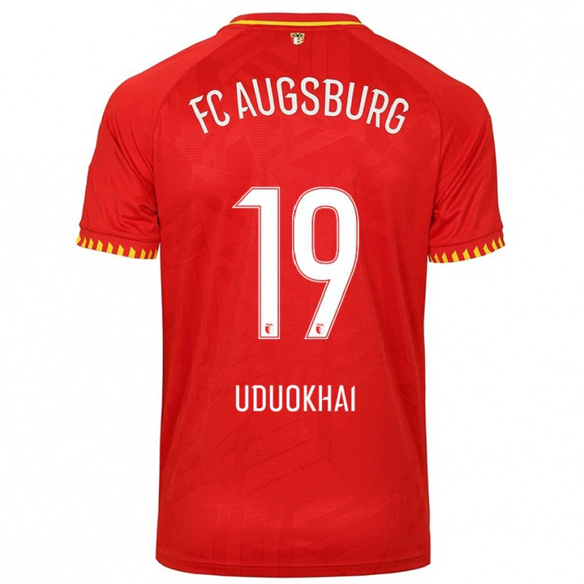 Danxen Kvinder Felix Uduokhai #19 Rød Gul Udebane Spillertrøjer 2025/26 Trøje T-Shirt