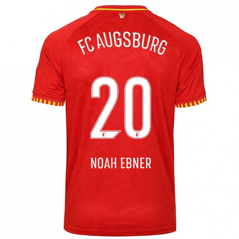 Danxen Kvinder Noah Ebner #20 Rød Gul Udebane Spillertrøjer 2025/26 Trøje T-Shirt