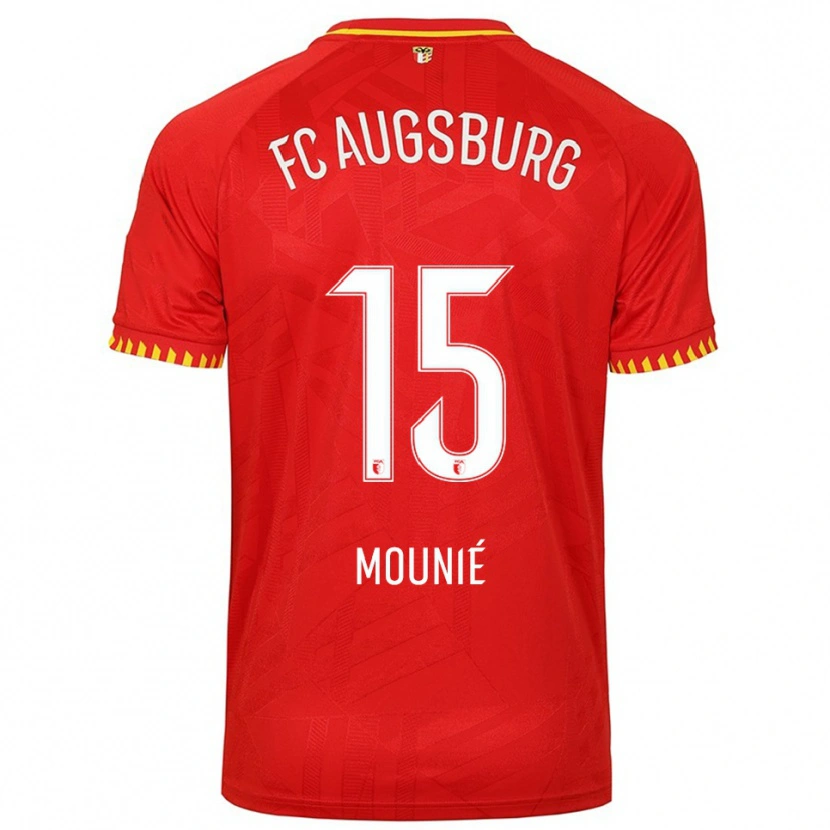 Danxen Kvinder Steve Mounié #15 Rød Gul Udebane Spillertrøjer 2025/26 Trøje T-Shirt