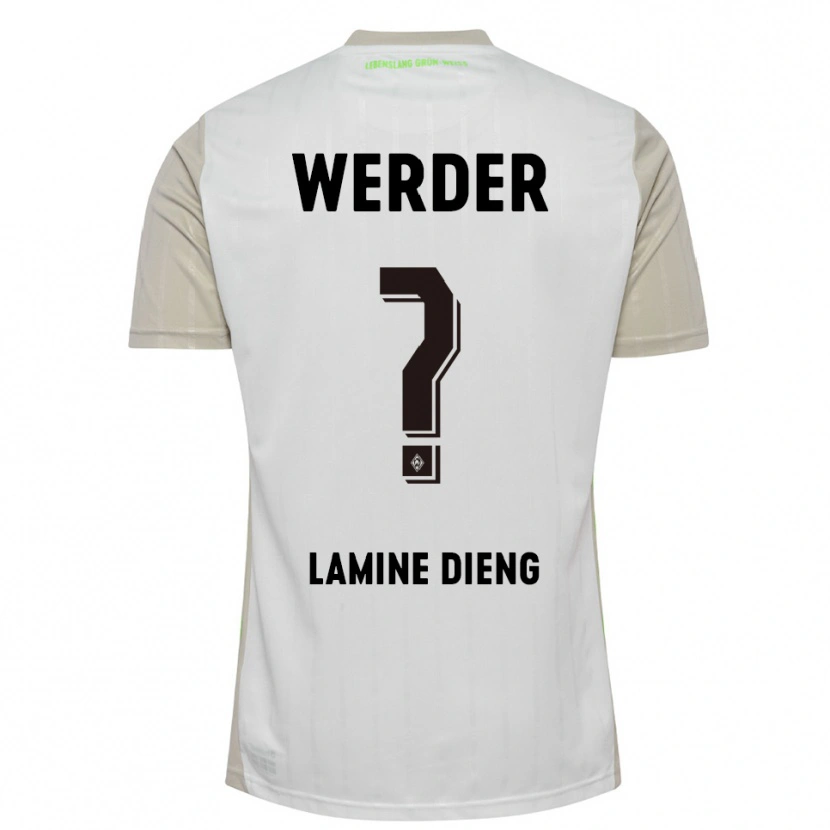 Danxen Kvinder Mamadou Lamine Dieng #0 Hvid Sort Udebane Spillertrøjer 2025/26 Trøje T-Shirt