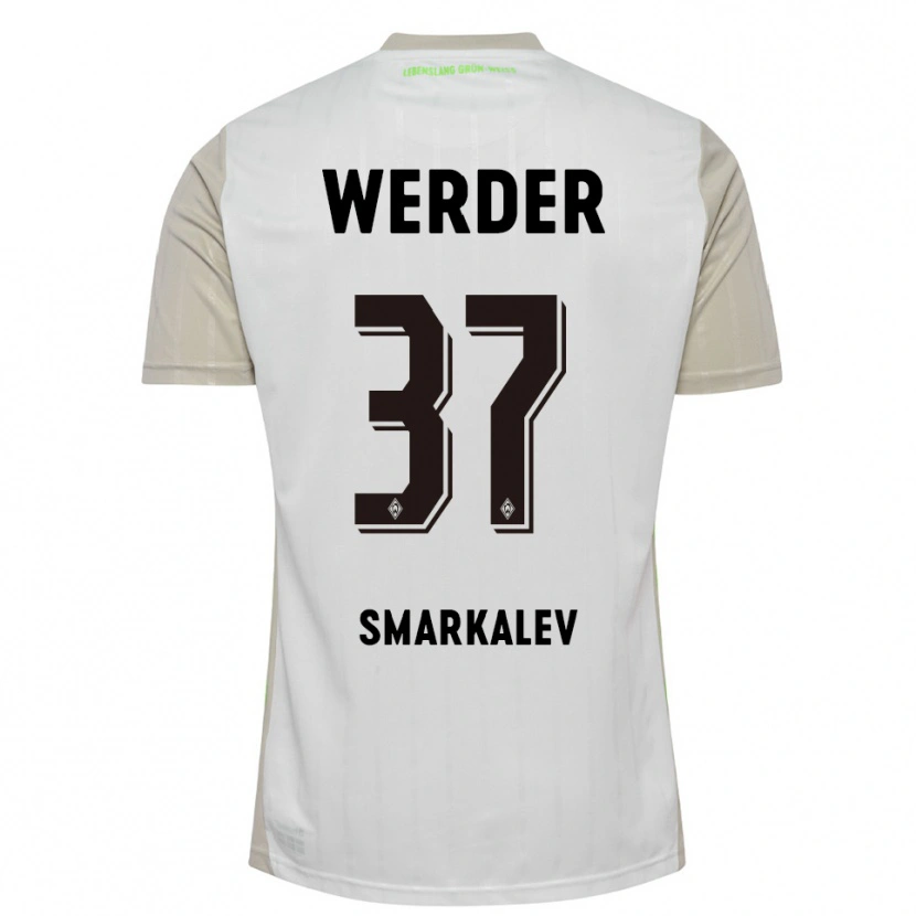 Danxen Kvinder Stefan Smarkalev #37 Hvid Sort Udebane Spillertrøjer 2025/26 Trøje T-Shirt