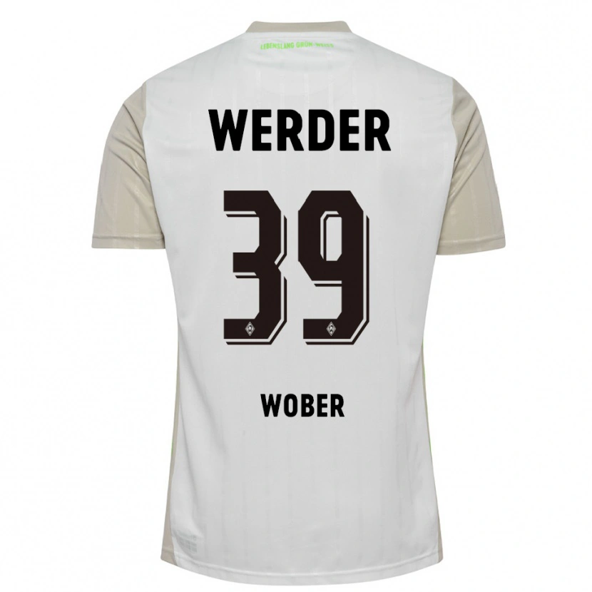 Danxen Kvinder Maximilian Wöber #39 Hvid Sort Udebane Spillertrøjer 2025/26 Trøje T-Shirt