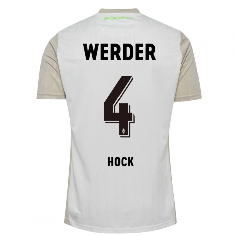 Danxen Kvinder Alexander Höck #4 Hvid Sort Udebane Spillertrøjer 2025/26 Trøje T-Shirt