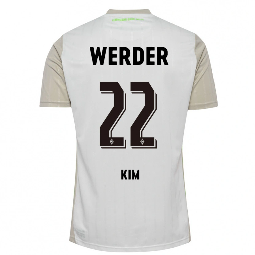 Danxen Kvinder Min-Je Kim #22 Hvid Sort Udebane Spillertrøjer 2025/26 Trøje T-Shirt