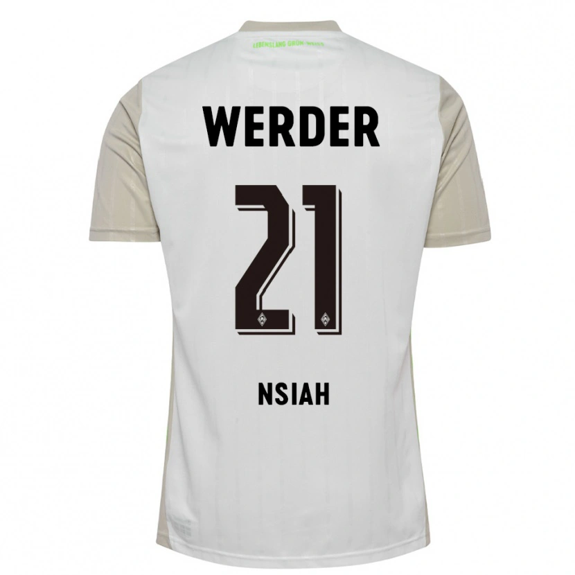 Danxen Kvinder Menson Nsiah #21 Hvid Sort Udebane Spillertrøjer 2025/26 Trøje T-Shirt