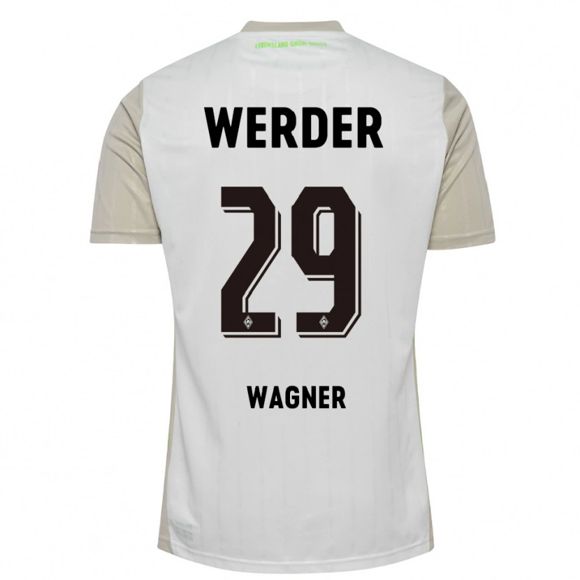 Danxen Kvinder Paul Wagner #29 Hvid Sort Udebane Spillertrøjer 2025/26 Trøje T-Shirt