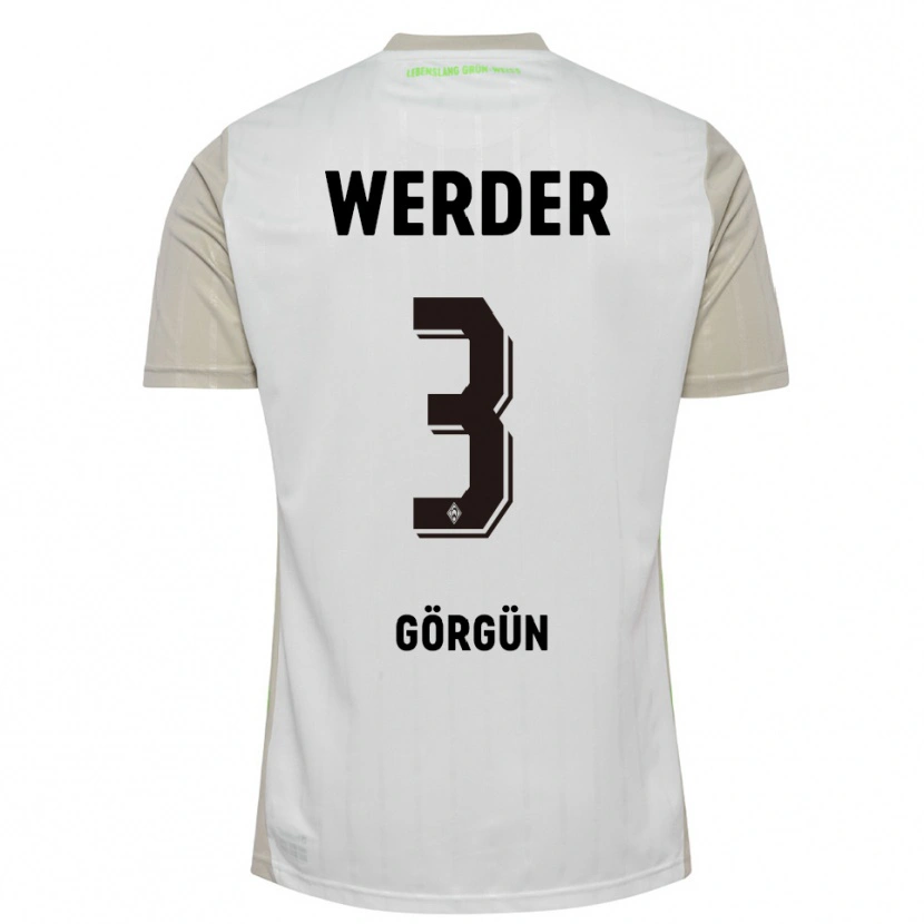 Danxen Kvinder Deniz-Erdem Görgün #3 Hvid Sort Udebane Spillertrøjer 2025/26 Trøje T-Shirt
