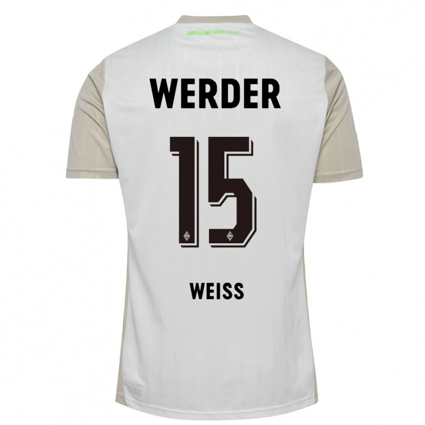 Danxen Kvinder Michelle Weiß #15 Hvid Sort Udebane Spillertrøjer 2025/26 Trøje T-Shirt